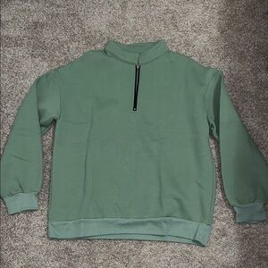 Amazon Women's Green Half-Zip Sweatshirt